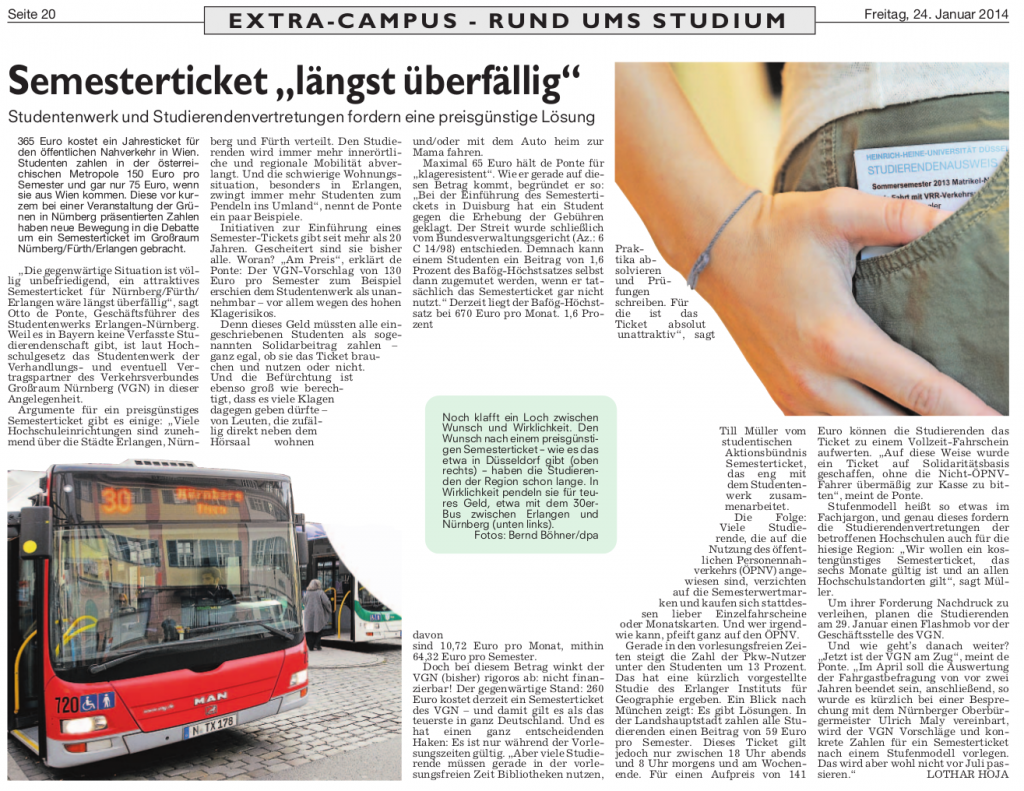 Nürnberg Nachrichten vom 2014-01-24